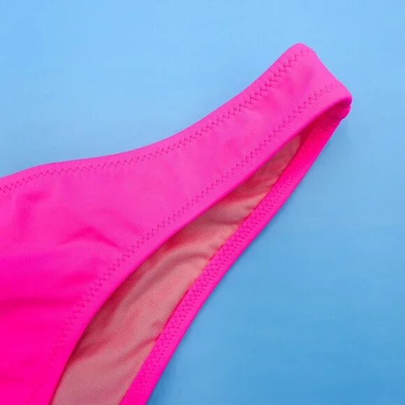 Victorias Secret Medium Pink Deep Cut Brazilian Bikini Bottom Beach Swimwear New - Picture 3 of 7